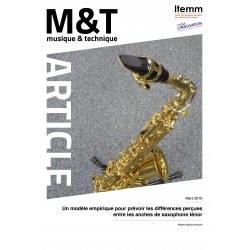 Un modèle empirique pour prévoir les différences perçues entre les anches de saxophone ténor